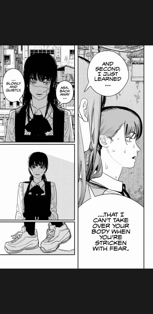 ObsidianDeviant's tweet photo. It's very interesting how Fujimoto flashes out the war Devil's character and powers with each chapter to further remove the notion we had of her being this super overpowered villian. She, like other Devils, has her own restrictions to her powers which is good. #CSM101 #csmプラス https://t.co/al5uIEEMGi