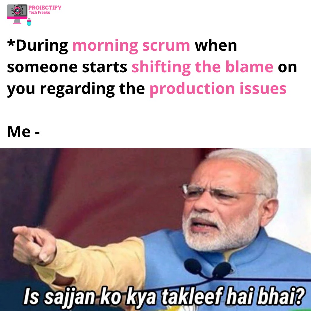 Projectify_Tech's tweet image. Isn't it common nowadays?
No one accepts their failures and on the contrary starts his own politics 😐
.
Follow us @Projectify_Tech.
.
#meme #memestagram #tomnjerrymemes #memes #devops #devlife #tester #testerlife #projectify #codingmeme #coding #programming #codinglife