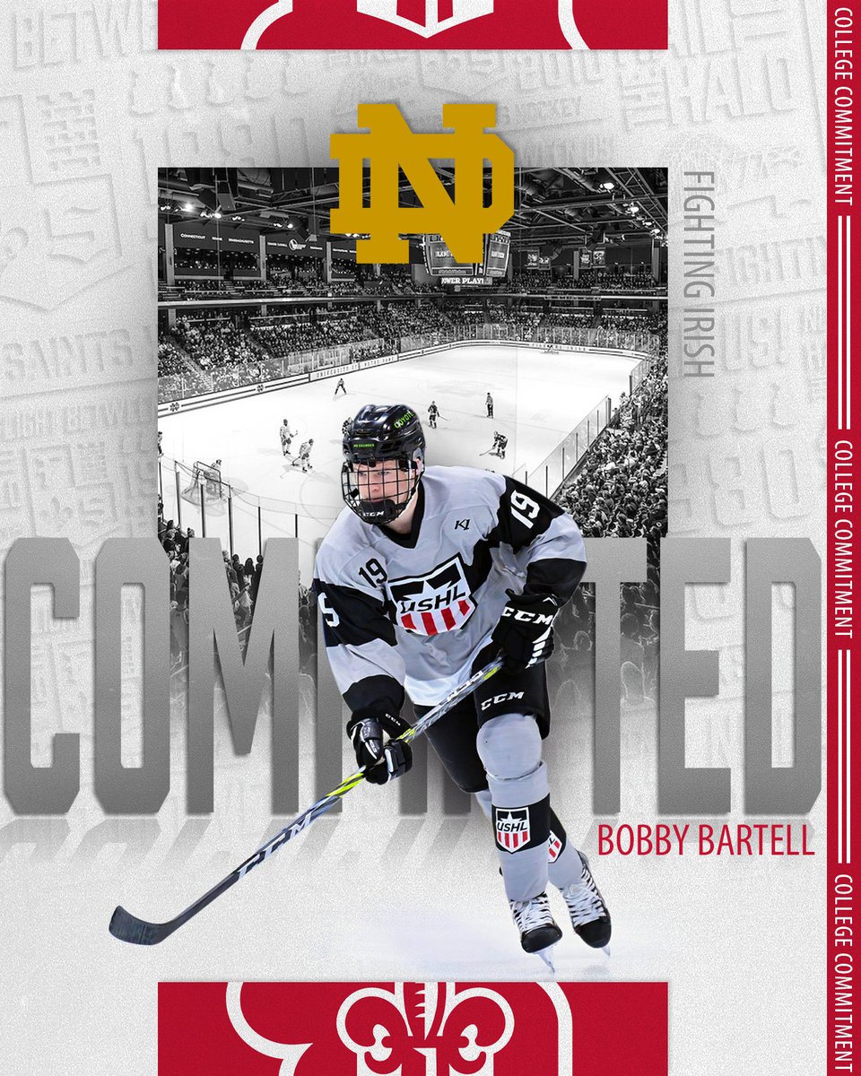 fightingsaints's tweet photo. 'Congratulations' are in order for Phase 1 Draft selection Bobby Bartell, affiliate Cam Russo, and incoming Saint James Reeder for their college commitments yesterday! #KeyCityHKY
Bartell ➡ @NDHockey
Reeder ➡ @DU_Hockey
Russo ➡ @BrownU_MHockey https://t.co/FbefejEIWs