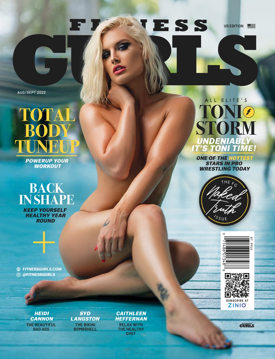 FitnessGurls's tweet photo. All Elite’s #ToniStorm graces our latest issue of #FitnessGurls .. Photographed exclusively by #onedopephotographer #AEWRampage #AEWDynamite 🚨 Issue on sale tomorrow August 3rd in print and digital. https://t.co/DAmF506IKv