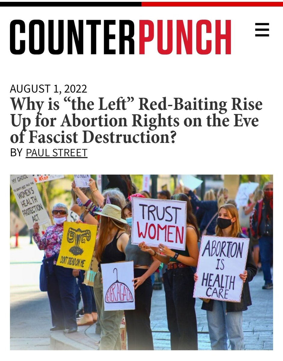 Thoughtful piece by @Streetwriter17 10 reasons for so-called 'left' attacking RU4AR Turf protection, Failure to grasp dire historical moment, experiential ignorance, etc. counterpunch.org/2022/08/01/why… via #tagembed twitter.com/riseup4abortio…