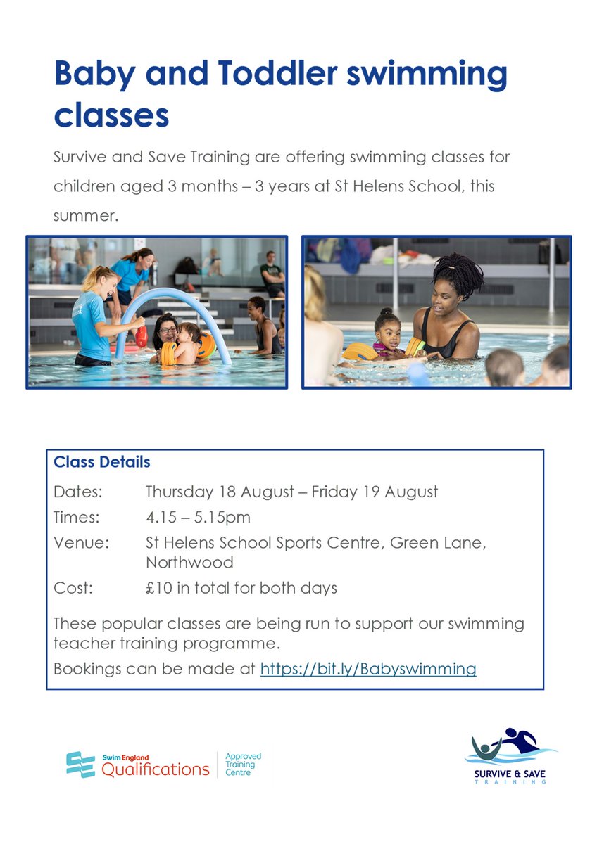 surviveandsave's tweet photo. Spaces still available on our swimming classes for babies and toddlers age 3mths to 3 years

Thursday 18 August and Friday 19 August 4.15 - 5.15pm - book via https://t.co/yXrL3YNuOl

Great value classes

#TeachingSwimmming #Swimminglessons  #babyswimming https://t.co/mHesCEVGKe