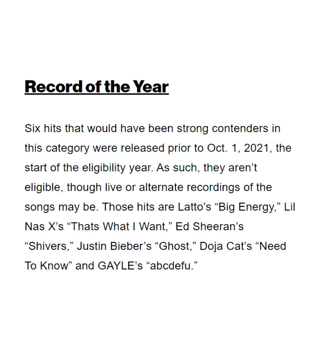 biebercentraI's tweet photo. Billboard names @justinbieber’s “Ghost” as one of the hits that would have been a strong contender for Record of the Year at the 2023 #GRAMMYs if it was released during the eligibility period. https://t.co/IitHzMcBW0