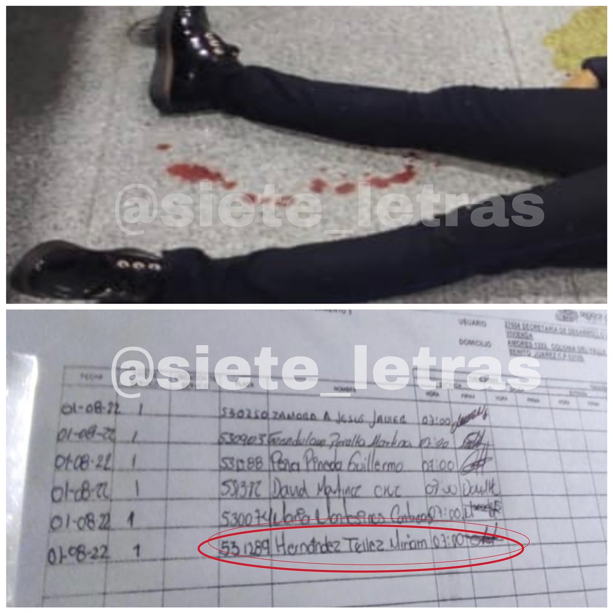 Hallan muerta a mujer policía en baños en la @seduviCDMX, <a href="/En_laDelValle/">En la Del Valle</a>:

Al parecer, la policía auxiliar, Miriam N, se disparó con su arma de cargo poco después de entrar de turno.

Dejó su celular y gorra en el lavabo.