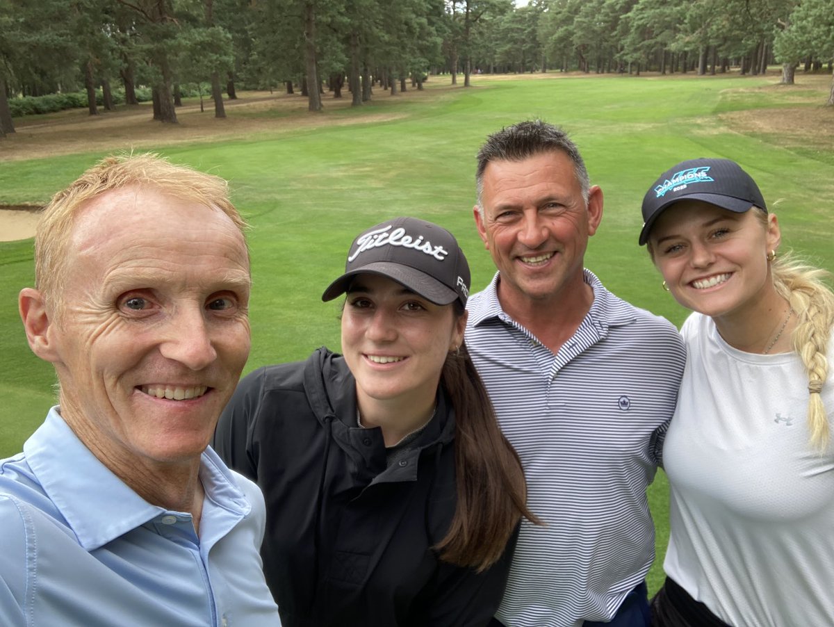 Great fun on the dukes ⁦<a href="/WoburnGC/">Woburn Golf Club</a>⁩ today with fellow member ⁦<a href="/megan_dennisxo/">MεgαnDεnnis</a>⁩ against ⁦<a href="/thaliakirby123/">Thalia Kirby</a>⁩ and ⁦<a href="/euLegendsTour/">Legends Tour</a>⁩ Peter Wilson the members came out on top🤣