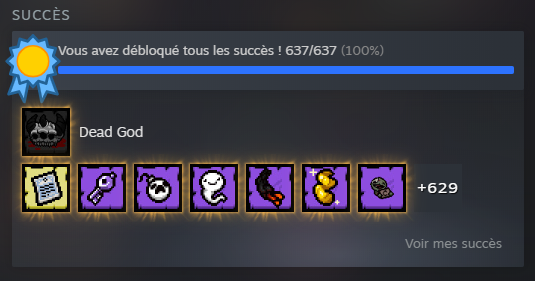 Bon, j'aurais mis le temps depuis la sortie de Repentance mais voilà une bonne chose de fait :D