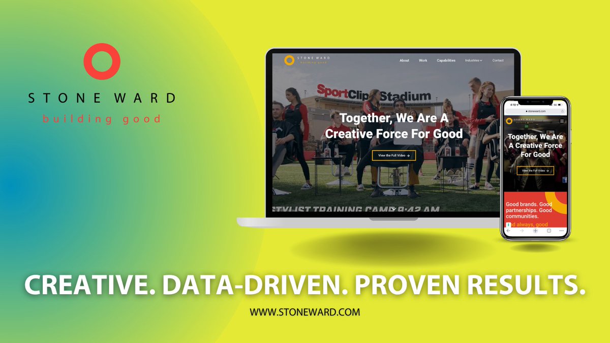 Creative. Data-driven. Proven results. That's Stone Ward. When it comes to advertising, the right answer looks different for every client and we want each prospective client to see the data behind what we do and who we are. Dive in at stoneward.com