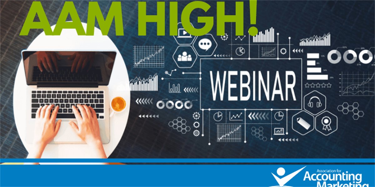Accounting Marketers! Join us for the August 4 AAM High! webinar, offering tips for adapting your marketing strategy in the face of disruption.

Register for this presentation by <a href="/BeSarahMarie/">Sarah Cirelli</a>, sponsored by <a href="/pitchlyinc/">Pitchly</a>, here: ow.ly/LLHa50K0Cr0

#AAMKT #AccountingMarketing