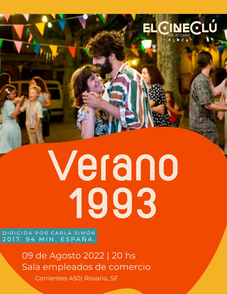 Nuevo club de cine 📽️ ElCineClú de Rosario▶️
Este es un nuevo cine club que se propone continuar la tradición cinéfila de nuestra región.
⏩Proyección de <Verano 1993 >
⏯️Dirigida por Carla Simón
🎬2017 94min España🇪🇸
9 de agosto 2022, 20hs.
Teatro Empleados de Comercio Rosario