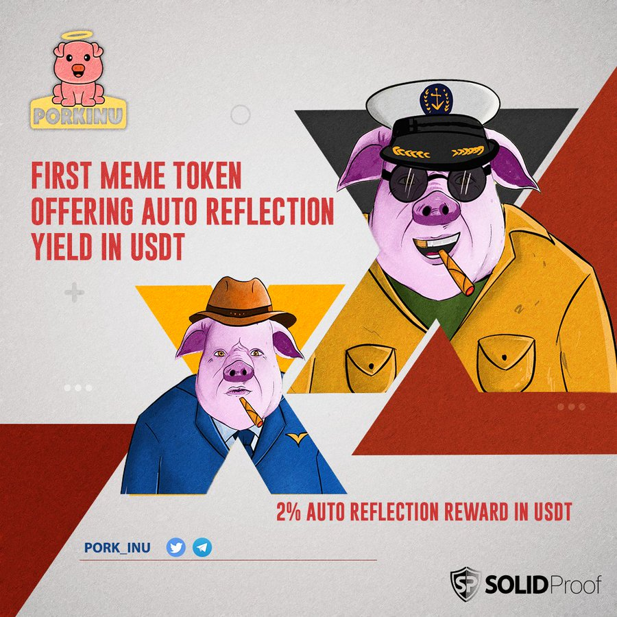 BottomNfts's tweet photo. @pork_inu Auto Reflection Yield in USDT Implemented on BSC.
2% Reflection in USDT
Mint Unique NFTs
Play Games on metaverse
#PorkInu #PorkNFTs #PorkAutoReflection #Staking #NFTs #BSC #BNB #binance #USDT #Minting #BSCGem https://t.co/Ds8nJAnBUX