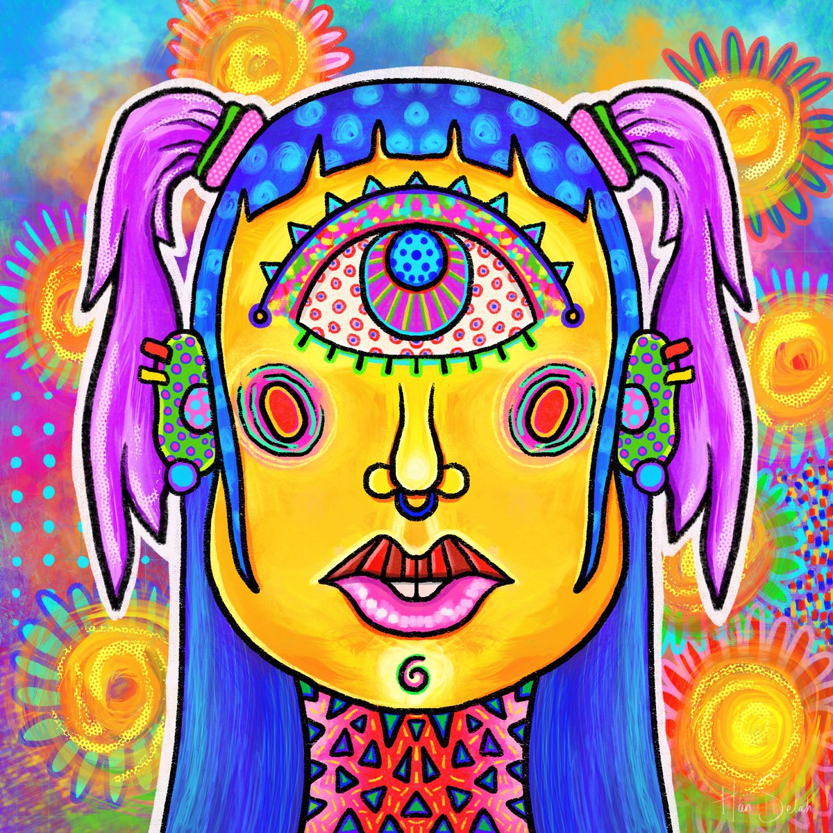 DAY 19 👁 #TheConstantProject Drawing a 1/1 everyday for 30 days 🚀opensea.io/assets/ethereu… #nftarts #nftwomen