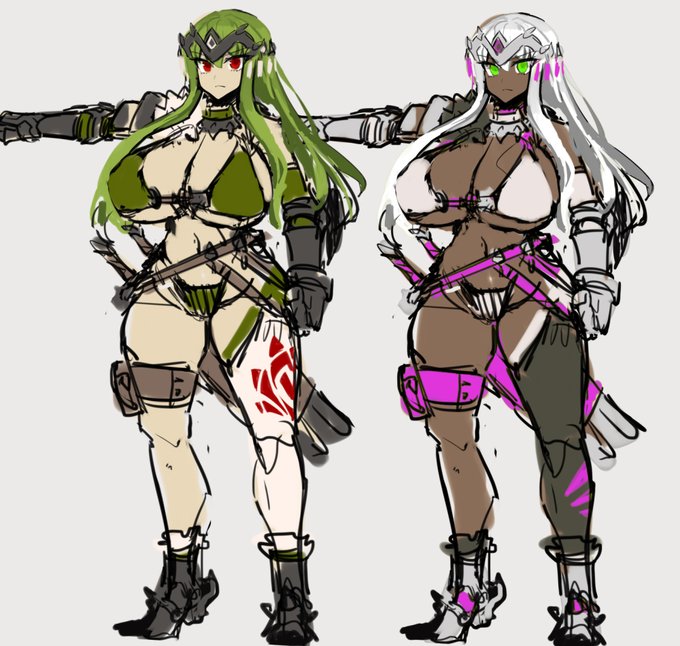 モデリング用女騎士のおおまかなデザイン描いていた 