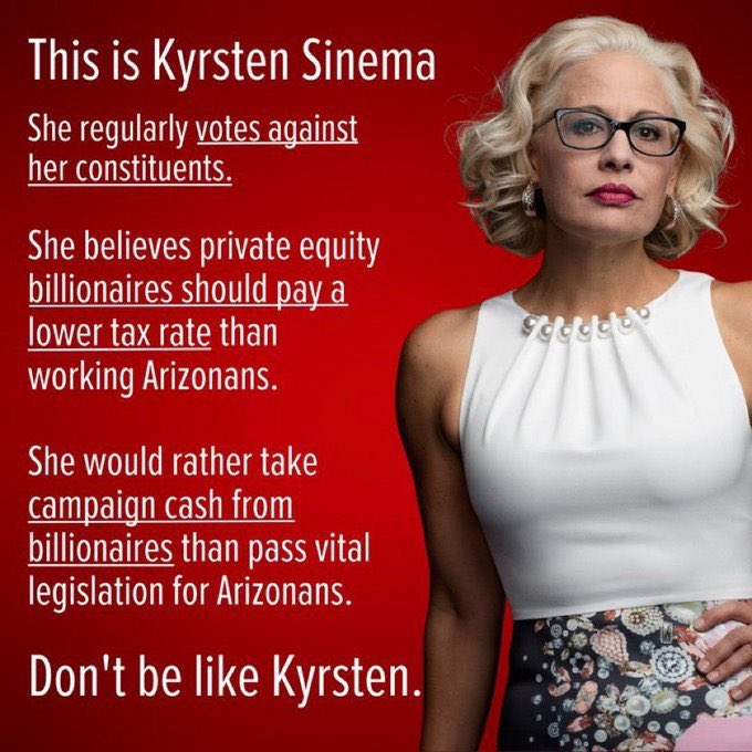 @GeorgeTakei I may not be a large account but us Arizona Dems are fed up with Sinema voting against us. We are with you George! 💪🏽💪🏽💪🏽 #PrimarySinema