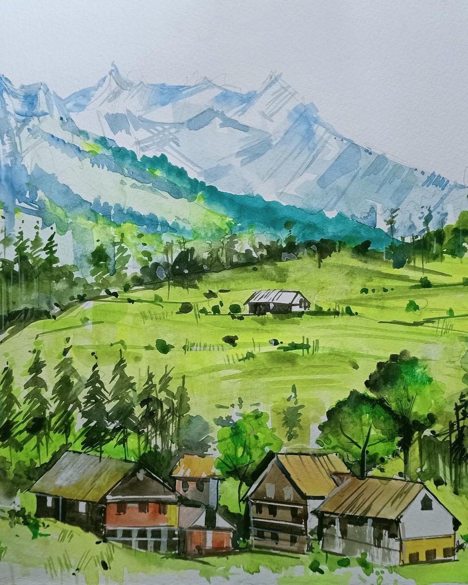ltm_ofcl's tweet photo. Yesterday was #SwissNationalDay 🇨🇭 Here’s a true tribute to the land of beauty and love by @OnkarPrakashDev as he sketches the Swiss landscape from his perspective. Check these out to be mesmerized 💙 #ArtistsofLTI https://t.co/h5GsjE2yqf