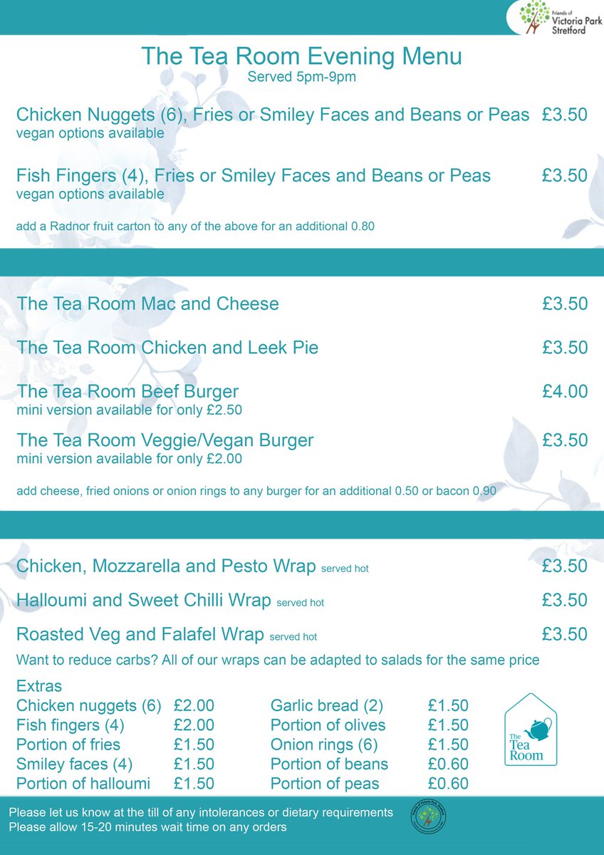 It's the end of another hot and busy day, but our staff are here and ready to start serving evening meals at TheTeaRoom. So why not let us take heat, and have your tea in the park tonight. We're open until 9pm
<a href="/StretfordM32/">StretfordM32</a> #M32 #EatLocal