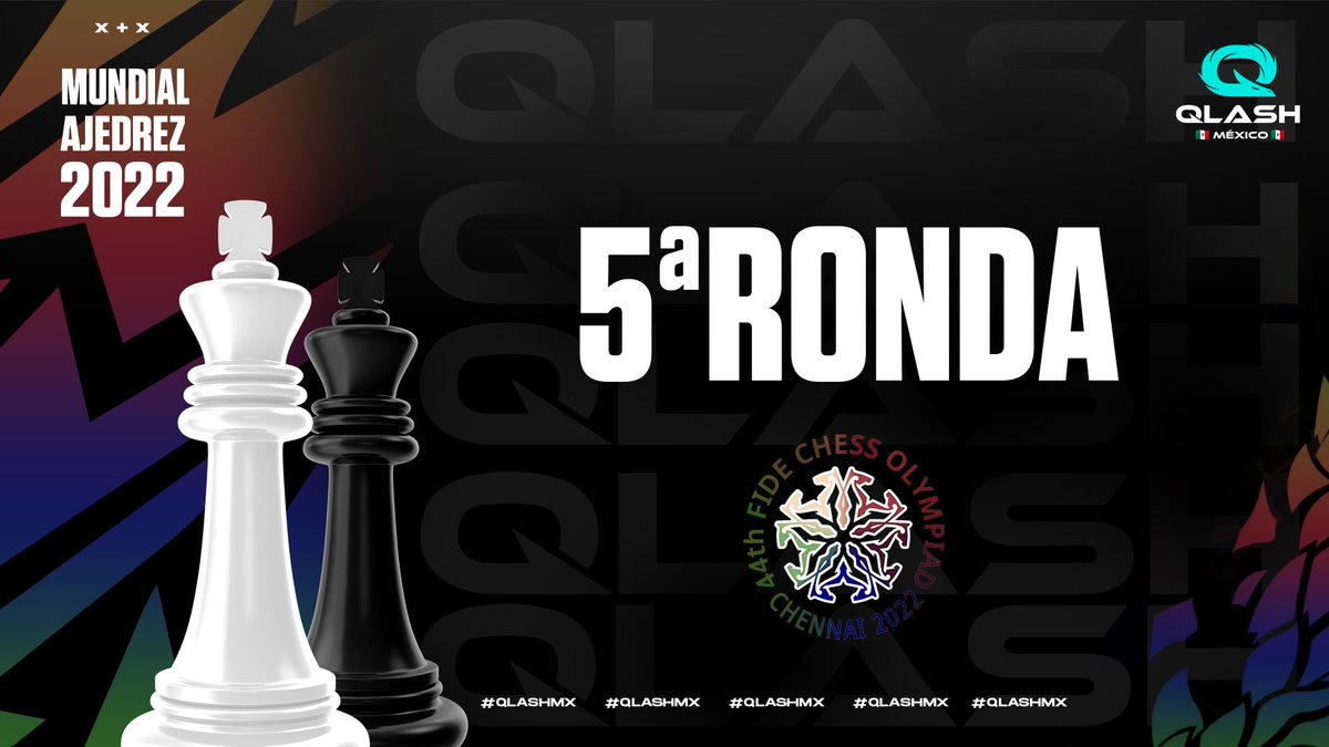 QLASH_Mexico's tweet photo. ¡Ronda 5️⃣ del Mundial de Ajedrez!
Nos acercamos a la mitad de la competición y 🇲🇽 buscará su segunda victoria.
#QLASHMX 🐉 #ChessOlympiad https://t.co/AMgFnTUEwg