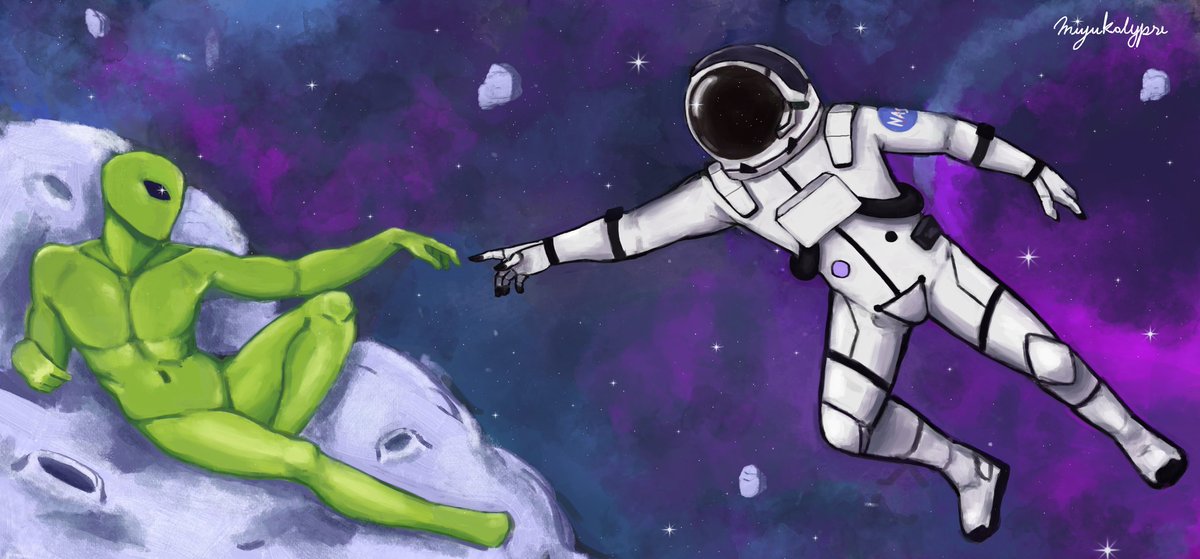 miyukalypse's tweet photo. Space commission โจ๐ฝ
.
.
.
.
.
.
#space #atronaut #illustrator #Alien #wallpaper #stars #Moon https://t.co/WrowD7q7hr