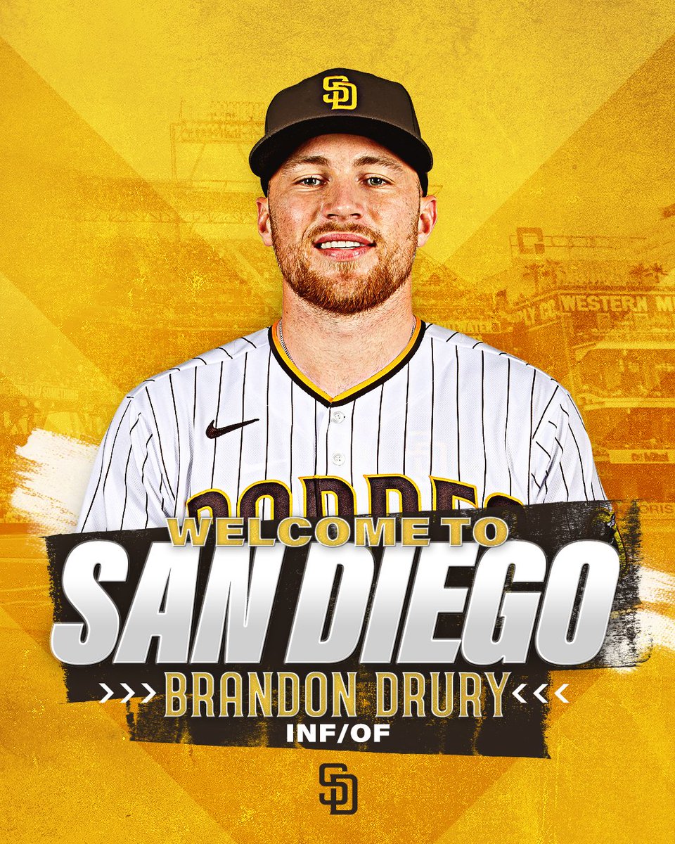 San Diego Padres on X: The #Padres have acquired INF/OF Brandon Drury from  the Cincinnati Reds. Details:    / X