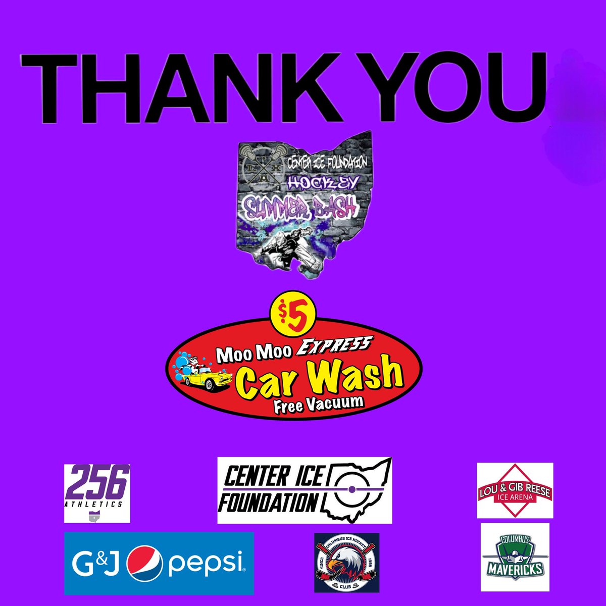 ice_ohio's tweet photo. THANK YOU, Parents, Participants, Vendors, and Volunteers for making the 2022 Summer Bash Tournament, Presented by Moo Moo Express Car Wash, possible!
Also thanks to our supporters;
Columbus Mavericks Hockey Club 
256 Athletics 
CIHC
Lou &amp; Gib Reese Ice Arena
CBJ &amp;
Pepsi https://t.co/6dkDNaqtjX