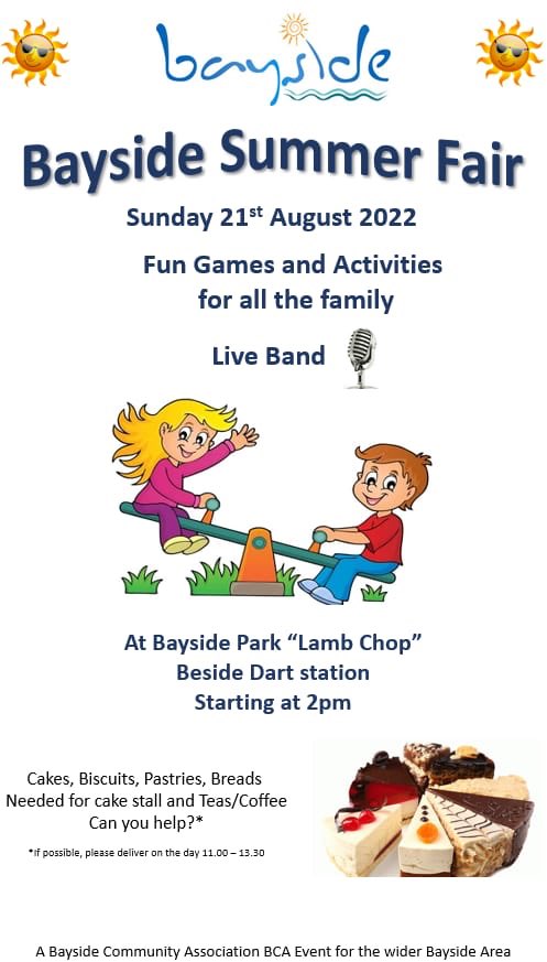 BaysideIn's tweet photo. Hiya! We’re organising a little summer event for everyone to enjoy on Sunday 21st of August. Save the date! https://t.co/LH4UyvBupi