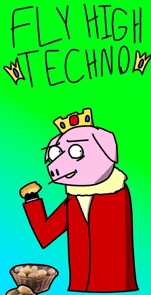 plutoonium_'s tweet photo. i feel like most technoblade fanart lately has been depressing, so i made something a bit more funny #flyhightechno https://t.co/nhUv7QqwgL