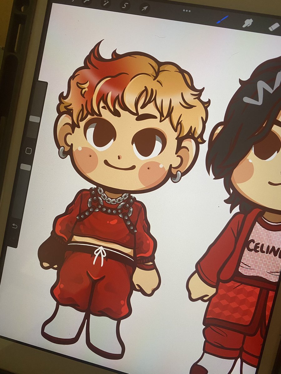 spunkypupart's tweet photo. Been using these as warm up sketches. I just want all the boys in tiny in all their cute outfits. ❤️ #StrayKids #skz #thunderous #bangchan #hyunjin https://t.co/aPNjgxkwL0