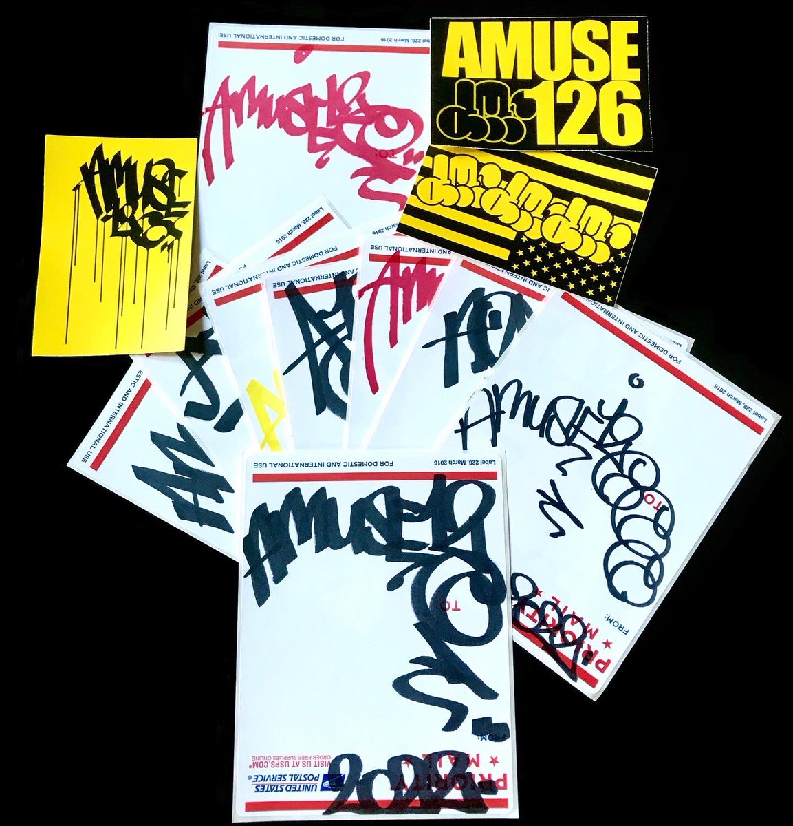 AMUSE 126 sticker pack + Day Time Graffiti Video, available/shipped to our Patreon members for August 2022. Sticker packs include eggshells and limited hand done postal slaps. <a href="/TheRealAmuse126/">AMUSE126</a>