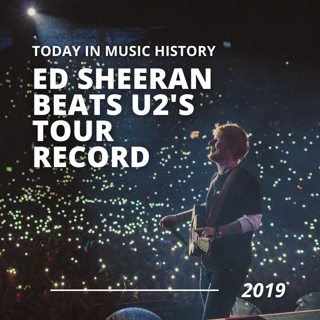 musicwillorg's tweet photo. Taking a look back at #TodayInMusicHistory
🎵 2019: @edsheeran breaks U2's tour record when his 'Divide' tour becomes the biggest, most attended, and highest grossing tour of all time. Photo cred: Zakary Walters
Source: https://t.co/QkrS1dEFl7 https://t.co/883vd5m6wA