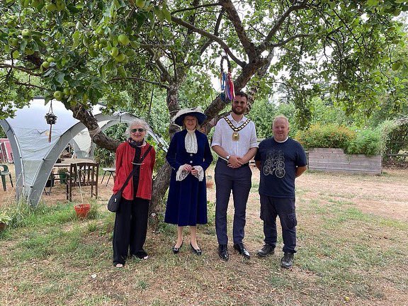 The tour drew to a close with cutting the ribbon to open the working gardens at Growing People in Letchworth. Their projects to help all ages through outdoor horticulture, alongside the therapies offered at their Healthy Living Centre, provide comfort and companionship. 1/2