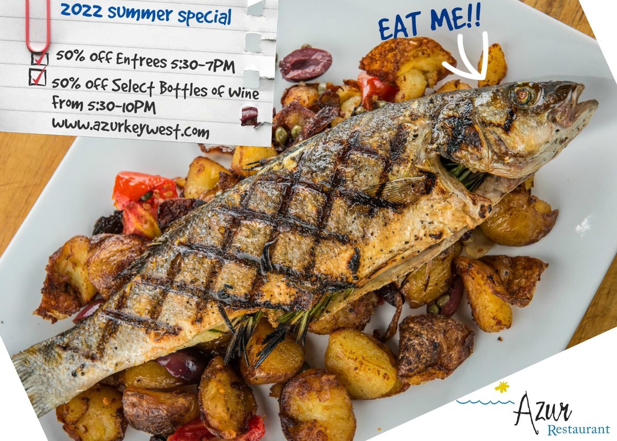 AzurKeyWest's tweet photo. Join us for our Summer Dinner Specials! #azurkeywest Reservations highly recommended! https://t.co/JcbuYz293S