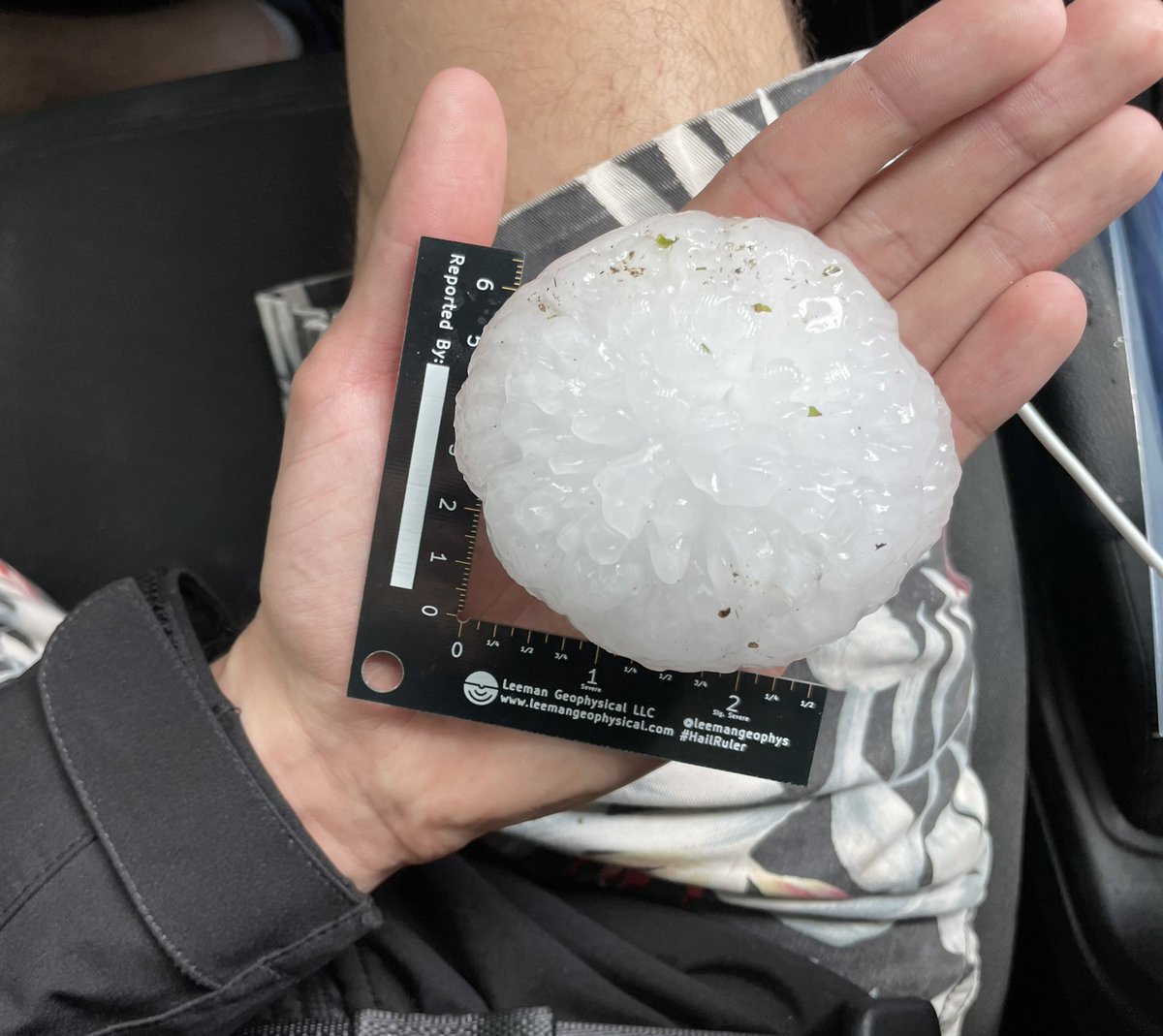 Few more shots of the golf ball to baseball sized hail we saw yesterday! #abstorm