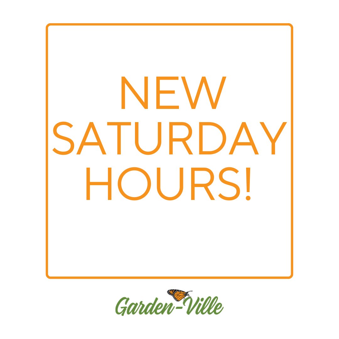 Heads up, Saturday shoppers... 
Beginning Saturday, August 6th, Garden-Ville stores will be closing at Noon on Saturdays.* We know you like to shop early anyway, because it's so hot out by then. 

*Note:  the SARA location is closed on Saturday.