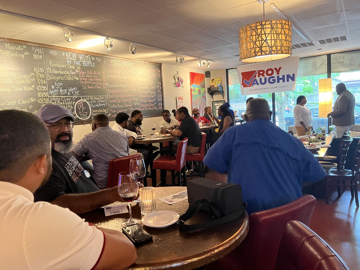 VoteRoyAR's tweet photo. It was inspiring to see members of the Divine Nine come out to support the campaign last weekend. Congrats to the brothers of Alpha Phi Alpha and the sisters of Sigma Gamma Rho for bringing in the most support as we begin our final sprint towards November. #VoteRoy https://t.co/skjZ7F8mmT