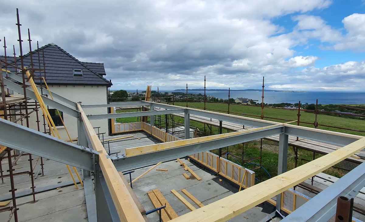 CiaranLaverty's tweet photo. Timber frame going on The new restaurant at the Salthouse Hotel. https://t.co/60ulD2grwD