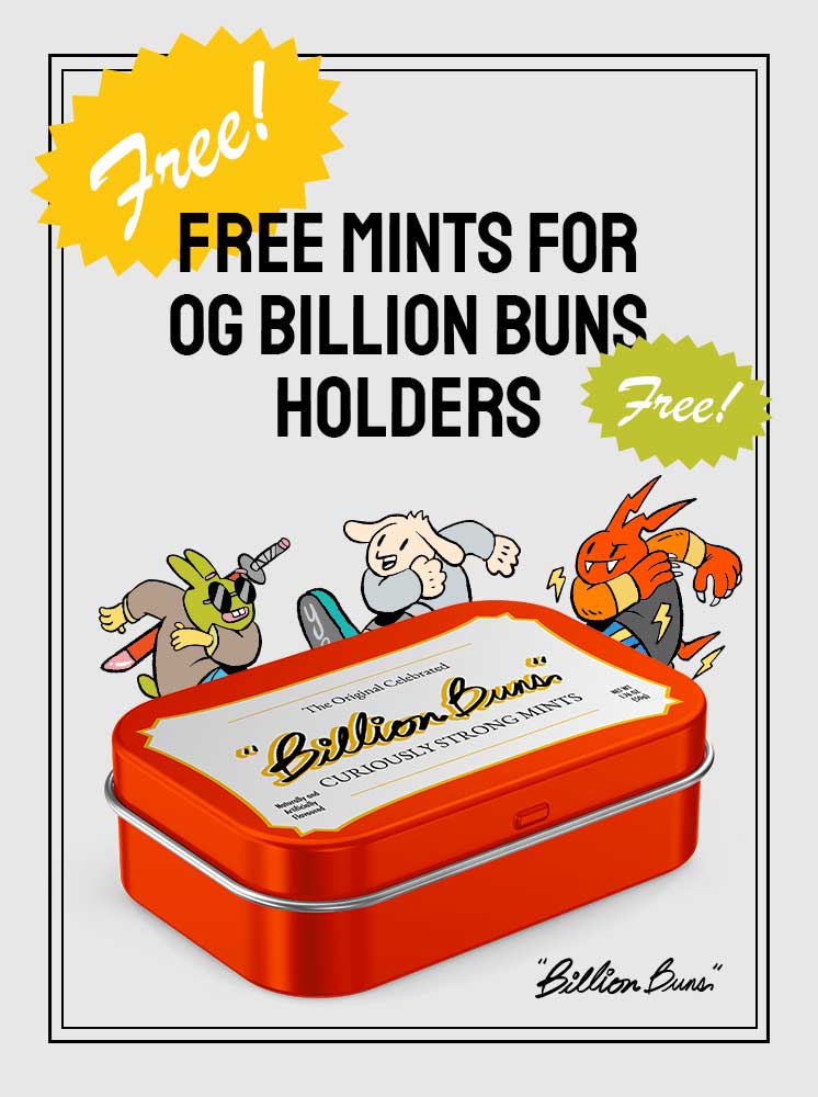 YOOOO BUNZ FAM. Free mint for ALL OG bun holders from the @LastKnownMarket - Did we mention, Free? Yup. Cuz we fam. 

Share and spread the news. Sharing is caring y'all.

#NFT #Freemint #Bunholders #Billionbuns #ETH #free