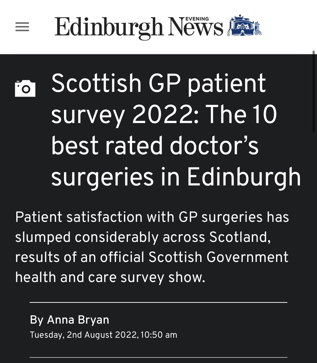 Black8Gordon's tweet photo. 10 Best GP surgeries in Edinburgh 
https://t.co/iGm0O4w00c 
We are looking for a Salaried GP to join our team - great opportunity!! https://t.co/qR5MYIh2Xc
