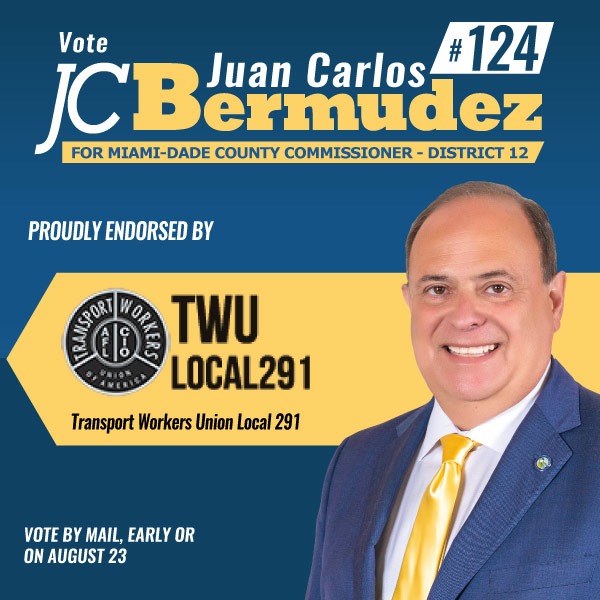 commishbermudez's tweet photo. Thank you to the Transport Workers Union (@TWUlocal291) local 291 for endorsing my candidacy for the Miami-Dade County Commission, District 12.
#teamJC #Doral #Sweetwater #Hialeah #HialeahGardens #Medley #MiamiDade #JCforCommissioner https://t.co/7NDUyeDDr8