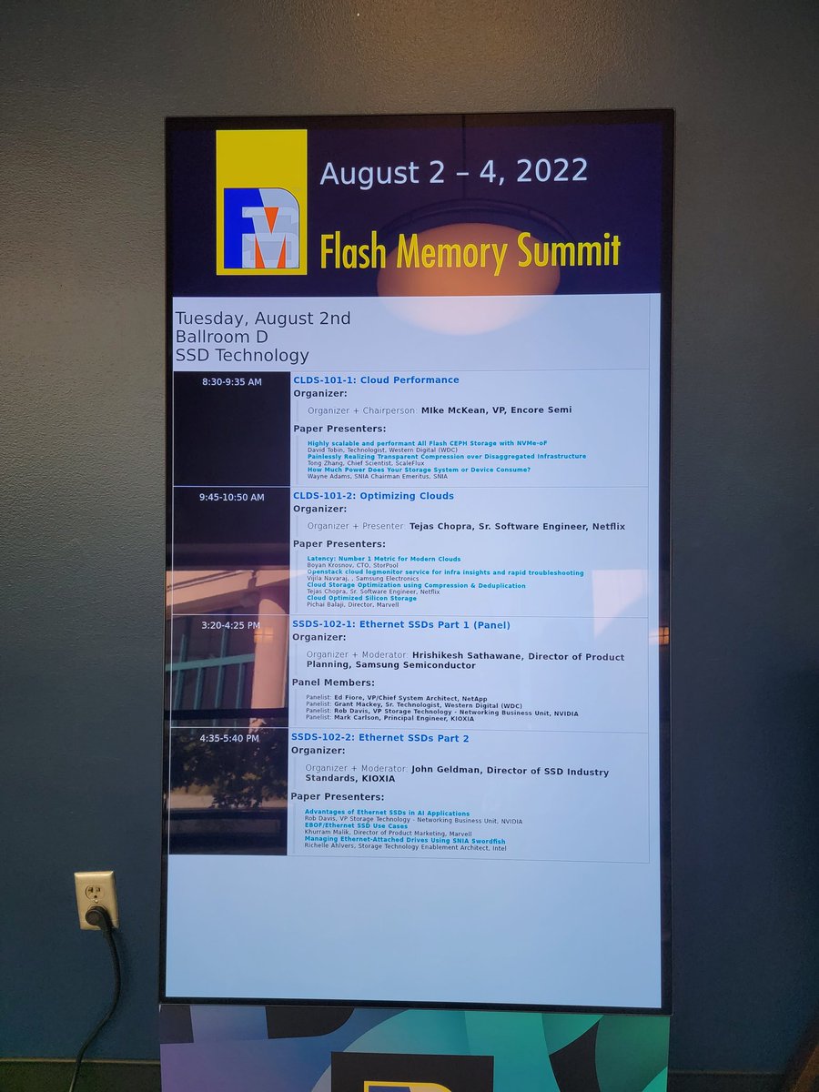 hmsathawane's tweet image. Join my #EthernetSSD panel at #FMS2022 today 3:20 pm @santaClaraConventionCenter Ballroom D. I&apos;m representing @SamsungDSGlobal on the panel.