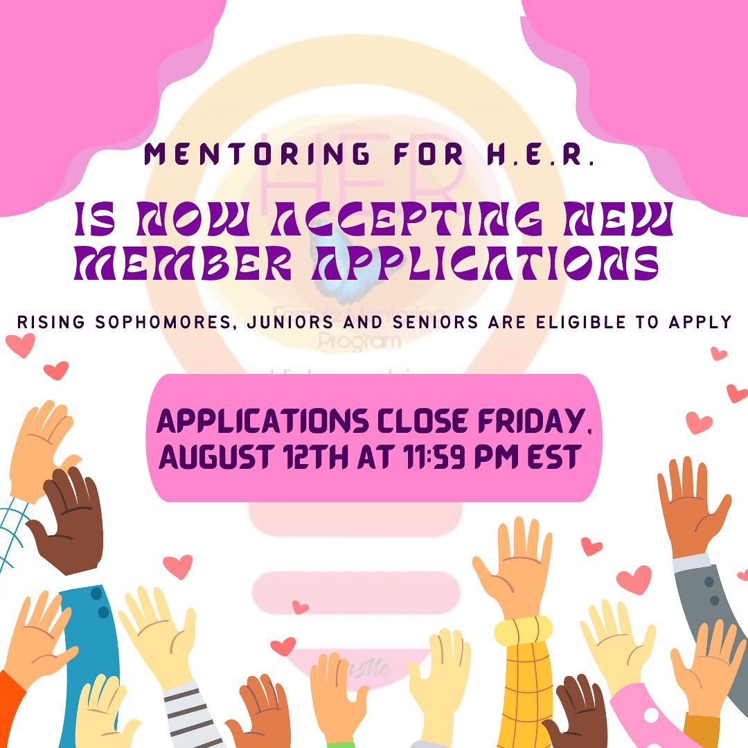 mentoringforher's tweet photo. 👀 Interested in becoming apart of Mentoring For H.E.R.? We are looking for committed and passionate rising Sophomores, Juniors and Seniors to join our organization! Please apply using the link in our bio. 🦋🥰

Freshmen we didn’t forget about you! Stay on the lookout! 👀 #ncat https://t.co/HzVYhOP4le