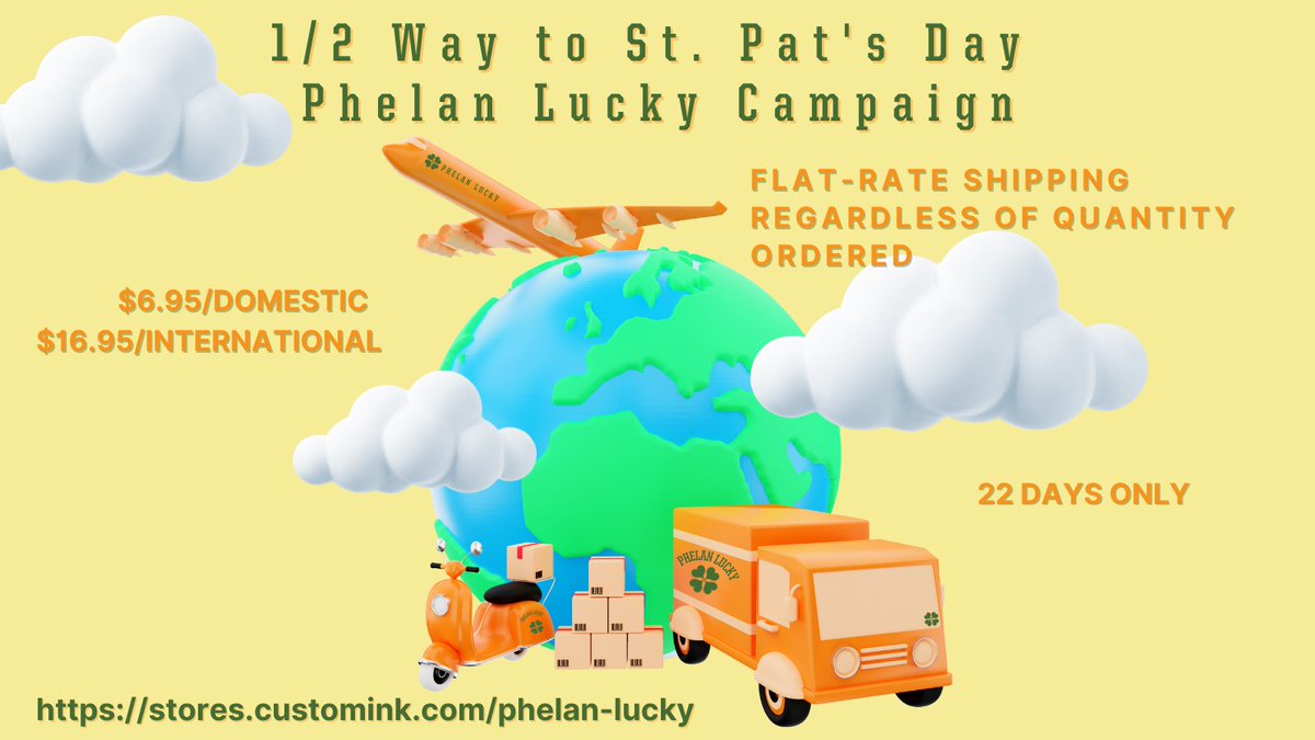 PhelanLucky2213's tweet photo. Check out our "1/2 Way to St. Pat's Day" #PhelanLucky Pop-Up shop to benefit the @Phelan_McDermid.  Ur support greatly impacts our worldwide community. New this year, flat-rate shipping charge no matter the size of the order.   https://t.co/hjzrhQivdh Store closes 8/22/22.  R/T https://t.co/Kq6J4yAbZG
