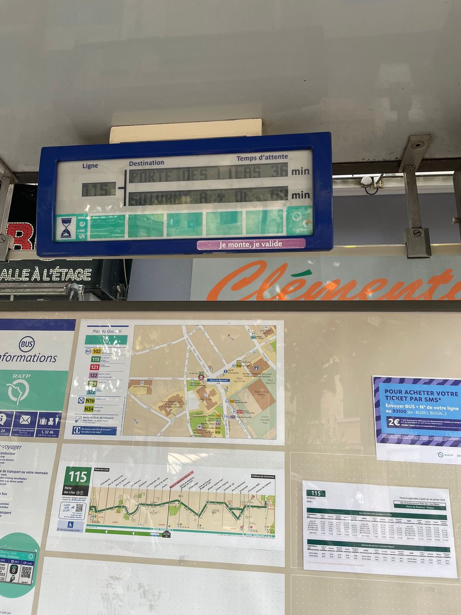 LmnnESTE's tweet photo. #bus115 @vpecresse @RATPgroup @ClientsRATP @Prefet93 @fbraun55 @Elisabeth_Borne @ARS_IDF #covid #intervellesdeplusde20minHeuresDePointe #bus115bondé 36min /60 min à 18h ce mardi et ce matin à 7h c était 17min/30min du matin que se passe t-il avec le bus 115 à Montreuil ? https://t.co/thfBSuOSLJ