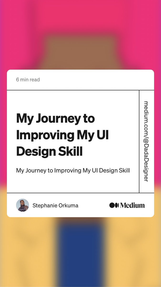 dodoo_darling's tweet photo. “If only my UI design skill matched my UX design skill. That’s a thought that has become as familiar to me as the locs on my head…”

I wrote about my journey to improving my UI design skill. Please read and share your thoughts with me!

https://t.co/nUyXiJ7icY https://t.co/L1FWu1Yah6