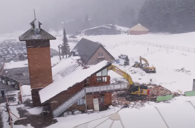 BSA_Architects's tweet photo. Demolition of the 1980s Bull Stockwell Allen original design has started to make way for the new and reimagined @CrystalMt base development. https://t.co/MsU1ZlOk5M https://t.co/saxGkNe68W
