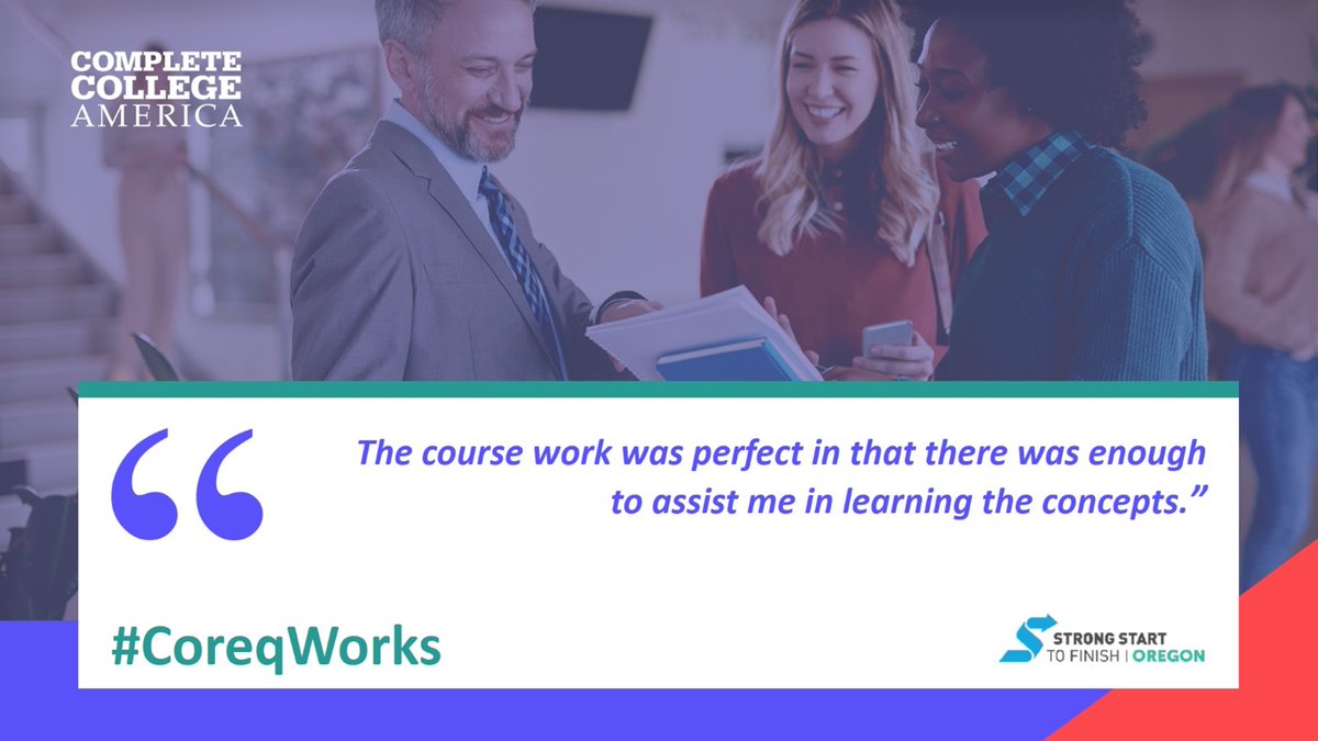 CompleteCollege's tweet image. #CoreqWorks #CCAStudentVoices #Oregon @_Strong_Start