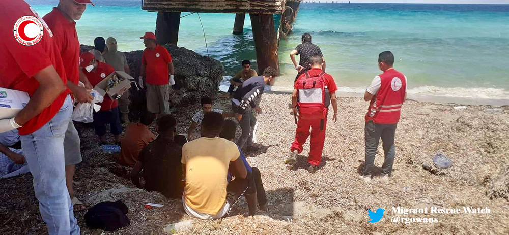 rgowans's tweet photo. 1/2 #Libya 25.07.22 - Police rescued 35 #migrants of different nationalities and recovered 2 bodies after an unseaworthy boat sank off the coast of Abu Kammash. According to testimonies 5 #migrants are still missing and unaccounted for. [cont] #migrantcrisis #DontTakeToTheSea https://t.co/qeK8cyIEeK