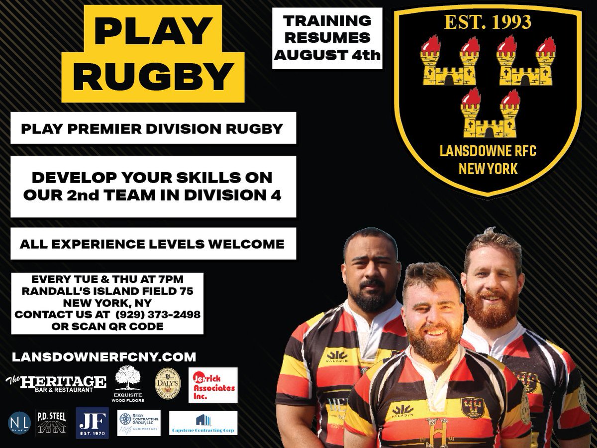 JOIN THE FASTEST GROWING RUGBY CLUB IN NY

2019 Championship Champions, 2021 Premiership Runners-up. Our goal in 2022-23 is a national title. All experience levels are welcome. All our matches are livestreamed.