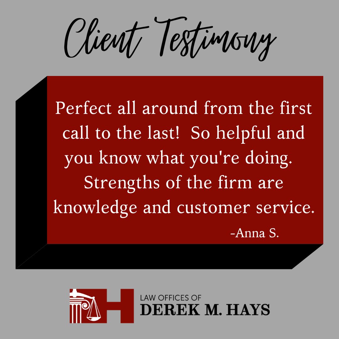 DerekHaysLaw's tweet photo. Thank you for the kind words!  It was a pleasure working for you!

#TestimonyTuesday https://t.co/CKmxrCn4Sh