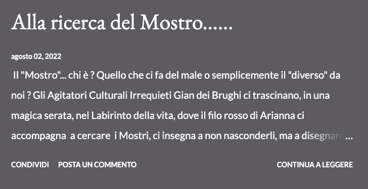 IrrequietiGdB's tweet photo. E ADESSO PARLIAMONE!: Alla ricerca del Mostro...... https://t.co/iVaWrrf6rL 

#eadessoparliamone #roselinamariani #asterione #minotauro #10agosto #giandeibrughi https://t.co/AcvS36Z0eB