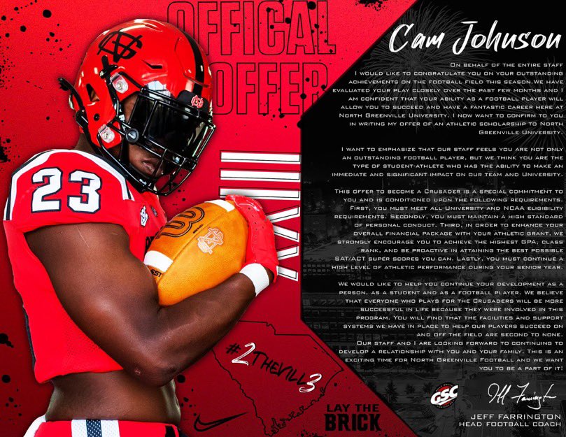 52camj's tweet photo. Extremely blessed🙌🏾🙏🏾@NGU__Football @CoachThurn @SenecaRecruits https://t.co/CdMm7uXiLk