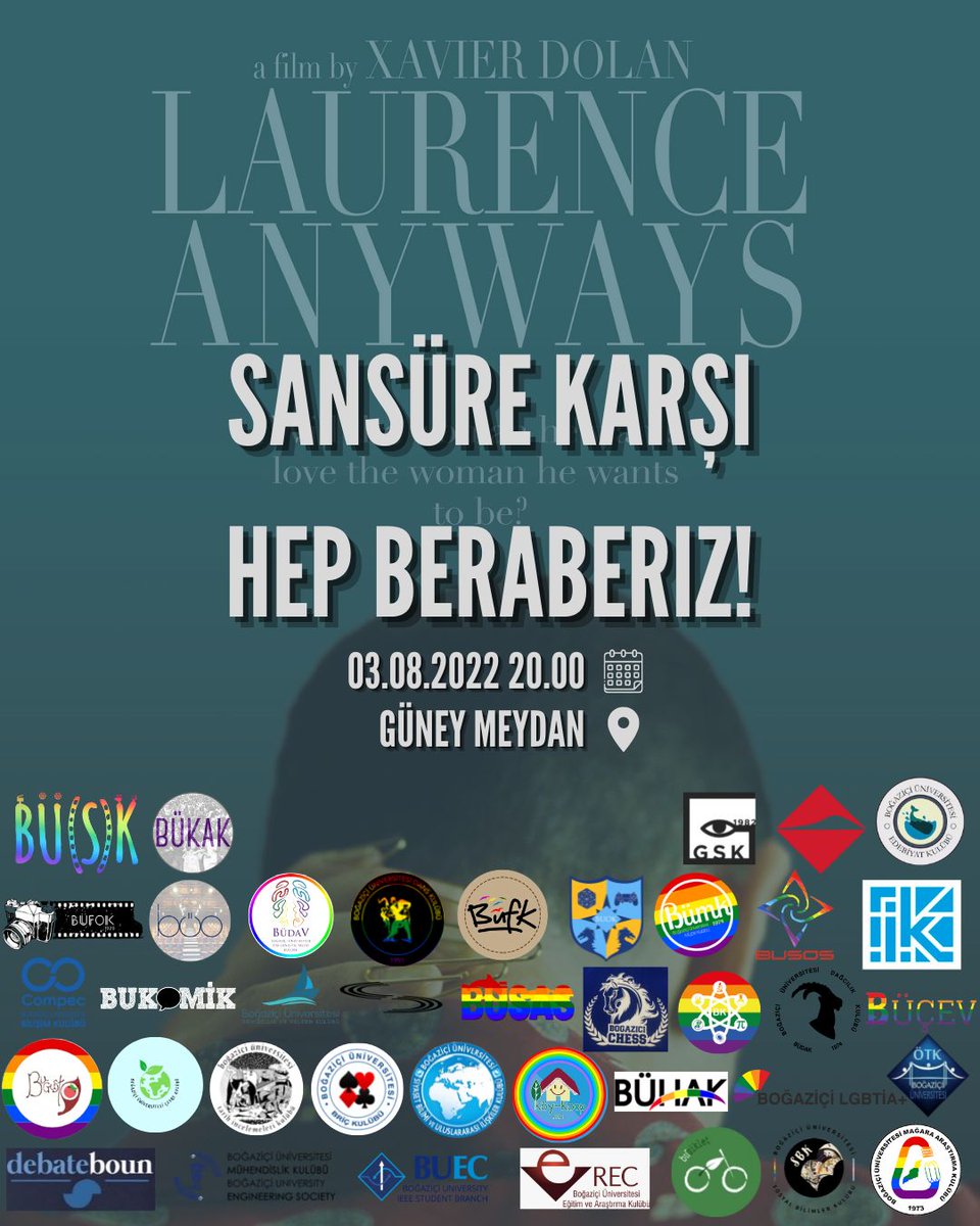 BUDAVofficial's tweet photo. Sansüre rağmen hep beraberiz! Boğaziçi Öğrenci Kulüpleri olarak 3 Ağustos Çarşamba günü (yarın) saat 20.00’de Güney Meydan’da ortak açık hava gösterimimize hepinizi bekleriz. @budavofficial @bukak.boun @pan_dergi @bugusto @buikcommunity
@bouncompec @busosboun @boun_buok @buyaktif https://t.co/hJ34ly56pt